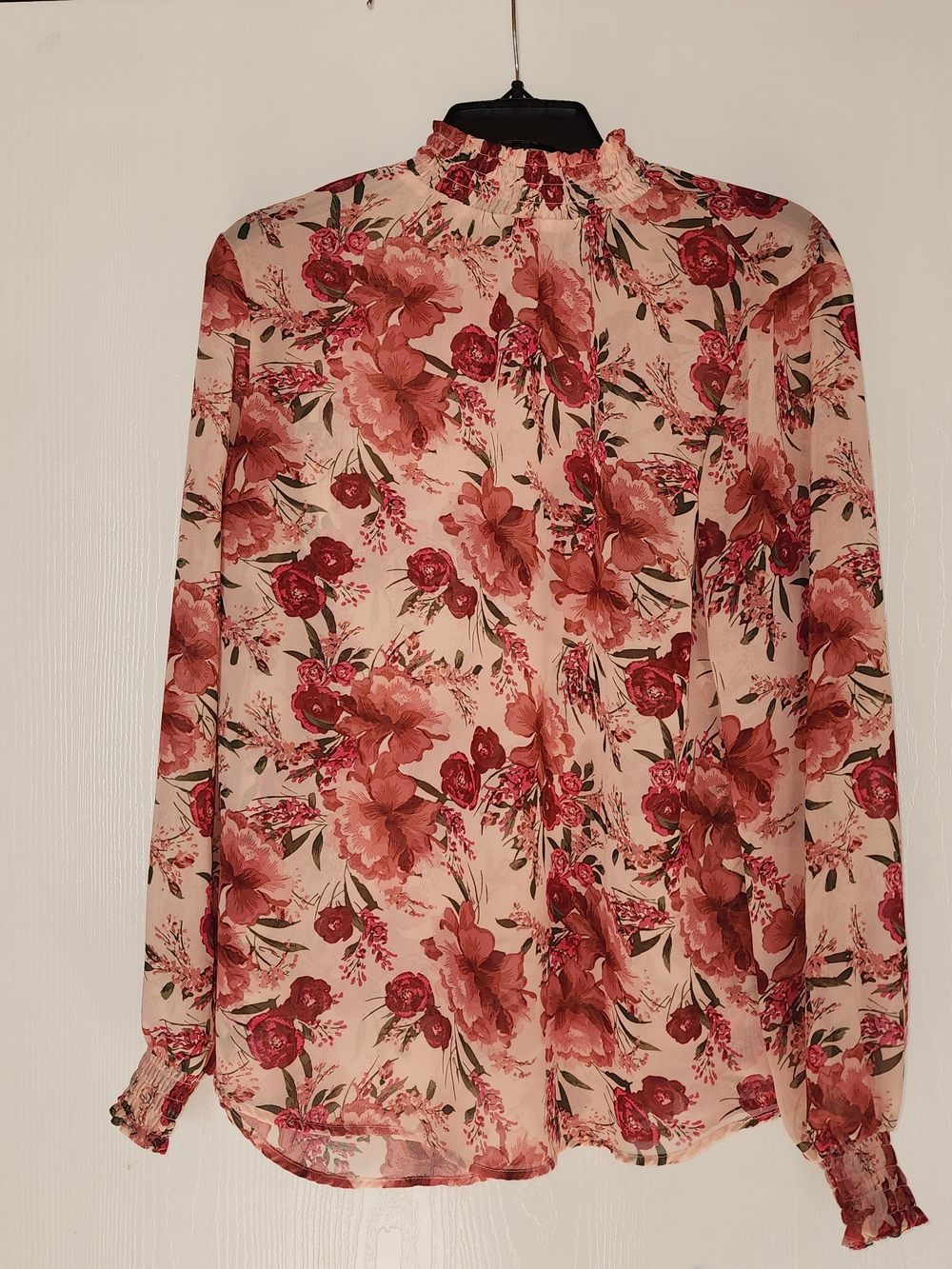 Torrid Floral High-Neck Long Sleeve Sheer Blouse - Size 00